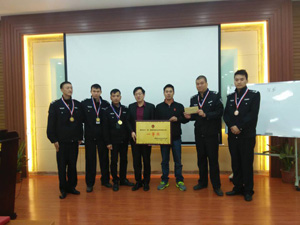 广州市番禺区重点单位微型消防站业务技能比武,好博勇得“团体一等奖”